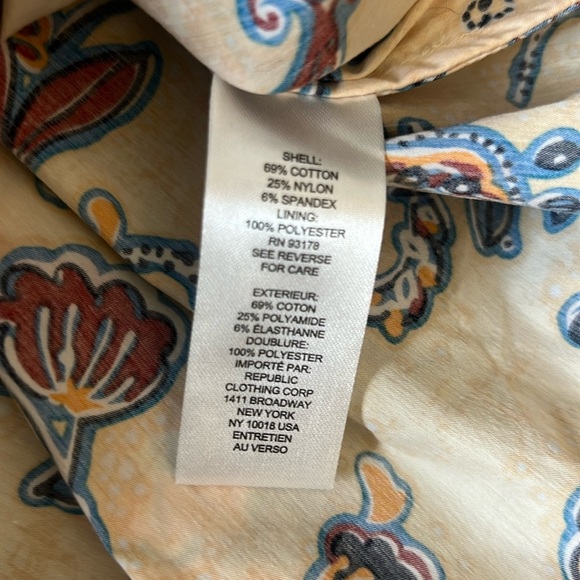 Elie Tahari Giraffe Multicolor Puff Sleeve Tie Waist Blouses Size L - Picture 8 of 13